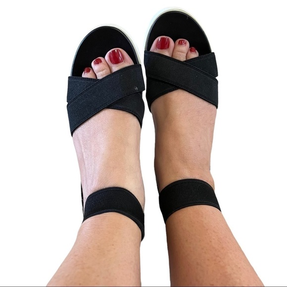 STEVEN Steve Madden Platform Sandal Elastic Strap Comfort “Kraze” Black Size 9 - Picture 2 of 10